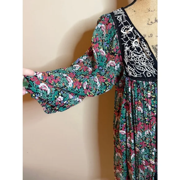 Anthropologie Floreat Ottava Peasant Dress Boho embroidered size S - Picture 3 of 8
